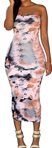 Chuanqi Women's Classic Painting Print Bandeau Tube Dress