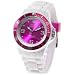 Detomaso - DT3007-G - Colorato - Montre Femme - Quartz Analogique - Cadran Violet - Bracelet Silicone Blanc