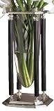 Antique Silver Finished Brass Base Glass Vase