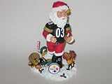 PITTSBURGH STEELERS Hand Crafted Team Logo Collectible Christmas SANTA BOBBLE HEAD DOLL