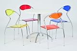 Produkt-Bild: Design Esstisch runder Bistrotisch &Oslash; 80 cm, K&uuml;chentisch mit Chrom Gestell, Dekor:Buche