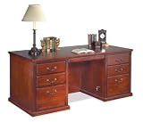 Kathy Ireland Home by Martin Furniture Huntington Club Solid Wood Executive Computer Desk in Distressed Cherry