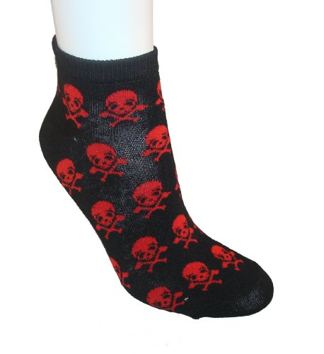Lot Of 3 Pairs Womens Skull Anklet Ped Socks