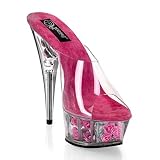 Pleaser Shoes WomenÕs Delight-601FL, 5 3/4'' Stiletto Heel Flower Filled Platform Slide
