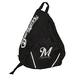 Milwaukee Brewers MLB Baseball Team Sling Shoulder Sports Bag / Athletic Backpack - Black (Size: one size)