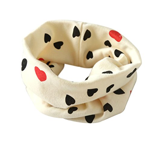 Yoyorule Autumn Winter Boys Girls Collar Baby Scarf Cotton O Ring Neck Scarves (Beige)
