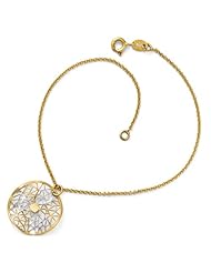 Leslies 14k & Rhodium-plated Diamond-cut Bracelet Length 7"