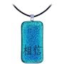 Chinese BELIEVE - Dichroic Glass Pendant Charm with .925 bail
