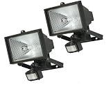from Blackspur NEW TWIN 500W HALOGEN FLOODLIGHT SECURITY LIGHT WITH MOTION PIR SENSOR