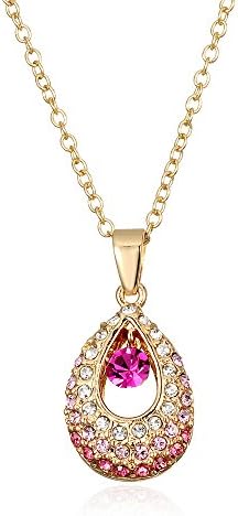 Afterglow Angel Tear 18k Gold Filled Pendant Necklace created with Austrian Crystal Elements
