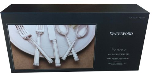 Waterford Padova 45 Piece Stainless Steel Flatware Set (Includes 5 Piece Hostess Serving Set)