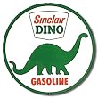 Sinclair Dino Gasoline Round Tin Sign 11.75" Dia.