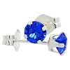 September Birthstone Blue Sapphire-Colored 4mm (0.25 Carat Each) Swarovski Crystal Sterling Silver Stud Earrings