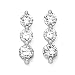 3 Diamond Earrings 2 ct. in 14K White Gold