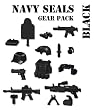 Navy Seals Gear Pack in Black (12 Pieces) - LEGO Compatible Minifigure Pieces