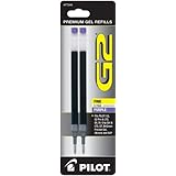 Pilot G2 Gel Ink Refill, 2-Pack for Rolling Ball Pens, Fine Point, Purple Ink (77244)