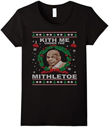 Women's Christmas Tshirt | Kith Me Under the Mithletoe Tshirt Large Black