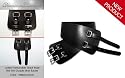 Diamante Ladies Fashionable  Black Waist Belt With Double Silver Buckle
