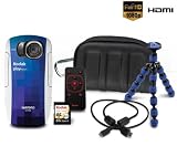 KODAK Burton Pack: Playsport II Zx5 Pocket Camcorder in blue, memory card, tripod, remote, case and cable + 3 YEAR WARRANTY!