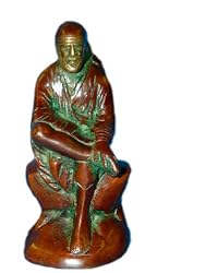 Decorative Sitting Sai Baba Brass Statue 5.5 Inch Free Shipping