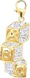 14k Gold Diamond Baby Blocks Charm (1/10 cttw)