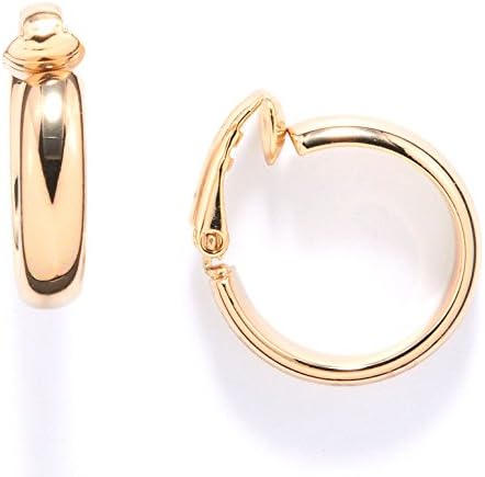 Trifari Gold Tone Clip On Hoop Earrings