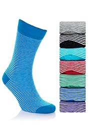 7 Pairs of Freshfeet Cotton Rich Feeder Striped Socks with Silver Technology