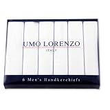 6 Pack Hankies by Umo Lorenzo white cotton handkerchiefs