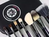Hello Kitty MAC 9 Pc Makeup Brush Set: 7 Pc Set (Case Included) , 1 Kabuki Brush and Pouch