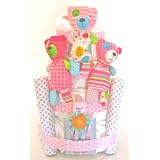 4 Tier Pink Rag Doll Diaper Cake