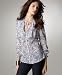 BCBGeneration Ruffled Long-Sleeved Paisley Blouse