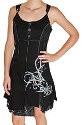 Cotton/Polyester/Spandex Empire   Waistline Asymmetric Peasant Dress 