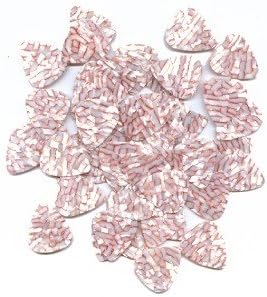 Guitar Picks 50 White Pearl & Golden Threading Pattern Celluloid Medium Thickness