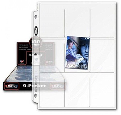 100 BCW 9-Pocket Plastic Sheets New Free Shipping