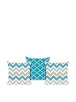 Apolena Set Funda De Cojín 3 Uds. (Azul/Multicolor)
