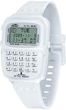 White Calculator Digital Watch with Stopwatch by Ollie OLK80004-A