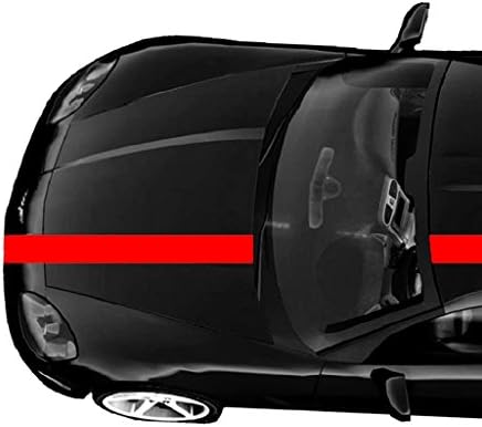 Fits Chevrolet CORVETTE C6 Single 6" Offset Rally Racing Stripes CARBON FIBER vinyl - Red