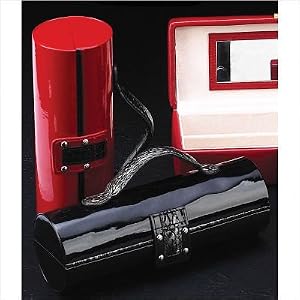 Two Compartment Jewelry Case in Black Leather