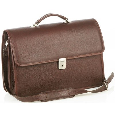 Aston Leather Oversized Multi-compartment Briefcase 266-BC Color: Tan
