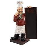 IMAGE OF Classy Polystone Chef Chalkboard Statue