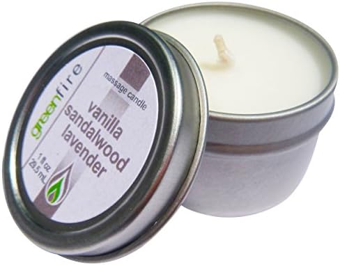 Greenfire Gift Set All Natural Massage Oil Candles, French Lavender, Lavender Sandalwood Vanilla, and other blends, 5 pack o