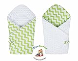 BlueberryShop Reversible Dot Popcorn Minky Fleece Cotton Swaddle Wrap, Blanket, Sleeping Bag for New