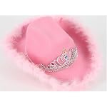 Pink Velour Cowboy Hat With Fur Trim & Tiara