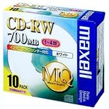 マクセル データ用 CD-RW 700MBプリンタブル (1～4倍速対応) 10枚パック CDRW80PW.S1P10S
