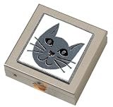 White Kitty Cat Small Vitamin Case