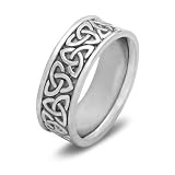 14k White Gold Celtic Men's Wedding Band