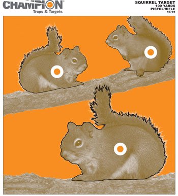 Champion Animal Squirrel Large Paper Shooting Target, 8.5x11 - 12pk