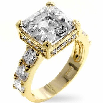 Click here to buy Ladies RINGS GOLD PLATED W CLEAR CZ by ToltecTraders.com.