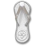 Pittsburgh Steelers NFL Logo Flip Flop 1 Pendant (Silver)