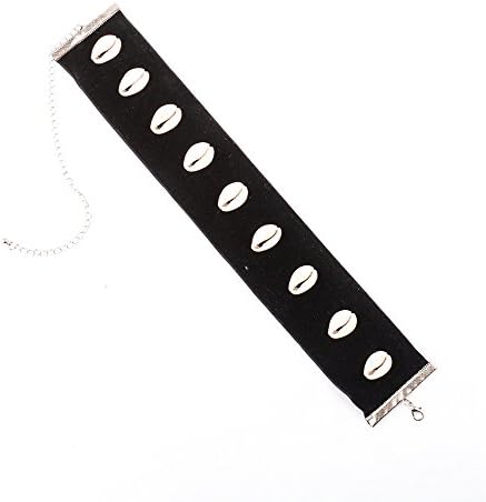 Duyiu Black Velvet Necklace Classic Ribbon Choker Necklace Extender Chain With Sea Shell For Women (#2)